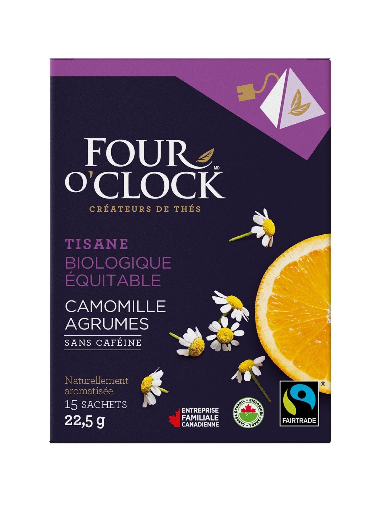 FOUR O'CLOCK Épicerie Tisane camomille et agrumes  bio 15s