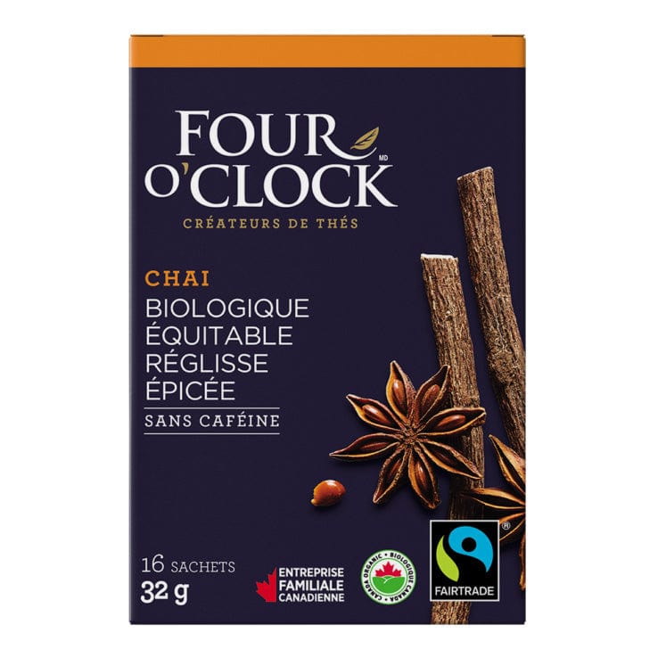 FOUR O'CLOCK Épicerie Tisane chaï réglisse épicée  sans caféine bio 16s