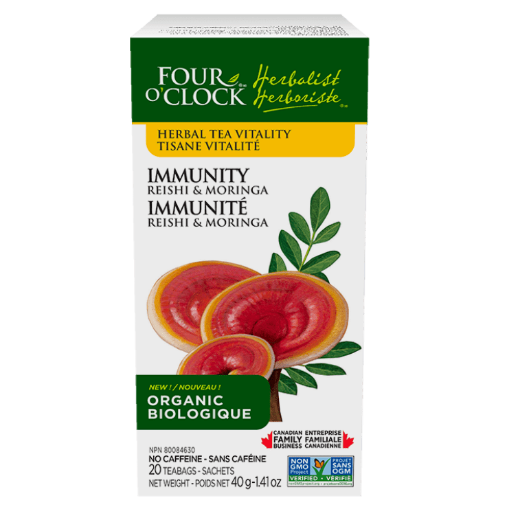 FOUR O'CLOCK Épicerie Tisane vitalité immunité reishi et  moringa bio 20s