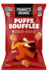 FRANKIE'S ORGANIC Épicerie Bouchées de quinoa et de riz brun germés bio au BBQ 140g