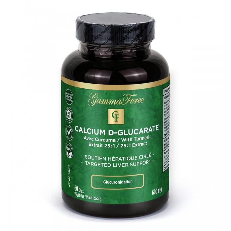 GAMMA FORCE Suppléments Calcium d-glucarate avec curcuma 60vcaps
