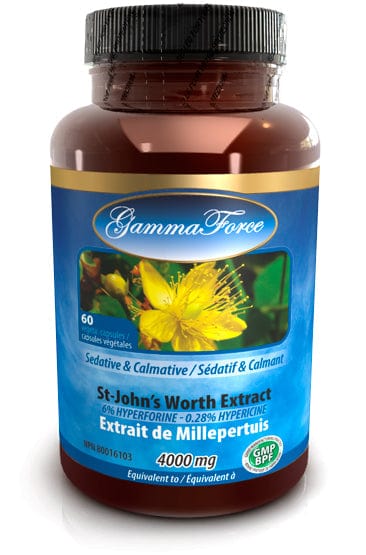 GAMMA FORCE Suppléments Extrait de millepertuis 10 :1/ 400mg (sédatif / calmant) 60vcaps