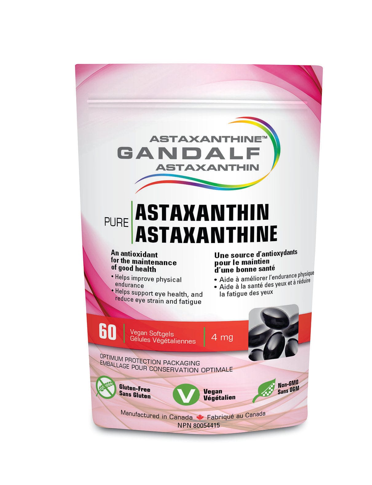 GANDALF Suppléments Astaxanthine 4mg 60gels