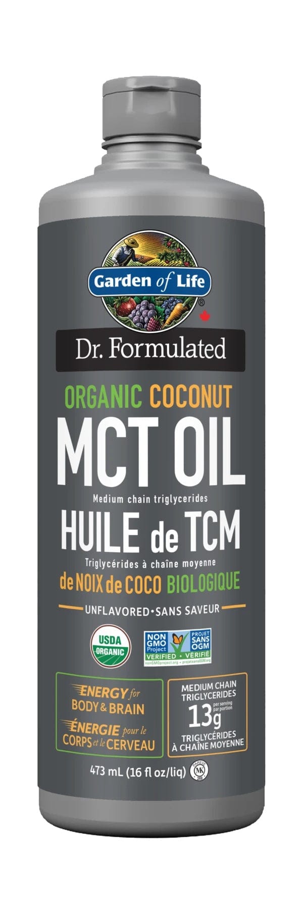 GARDEN OF LIFE Suppléments Huile de TCM 100% noix de coco Bio (sans saveur ) 473ml