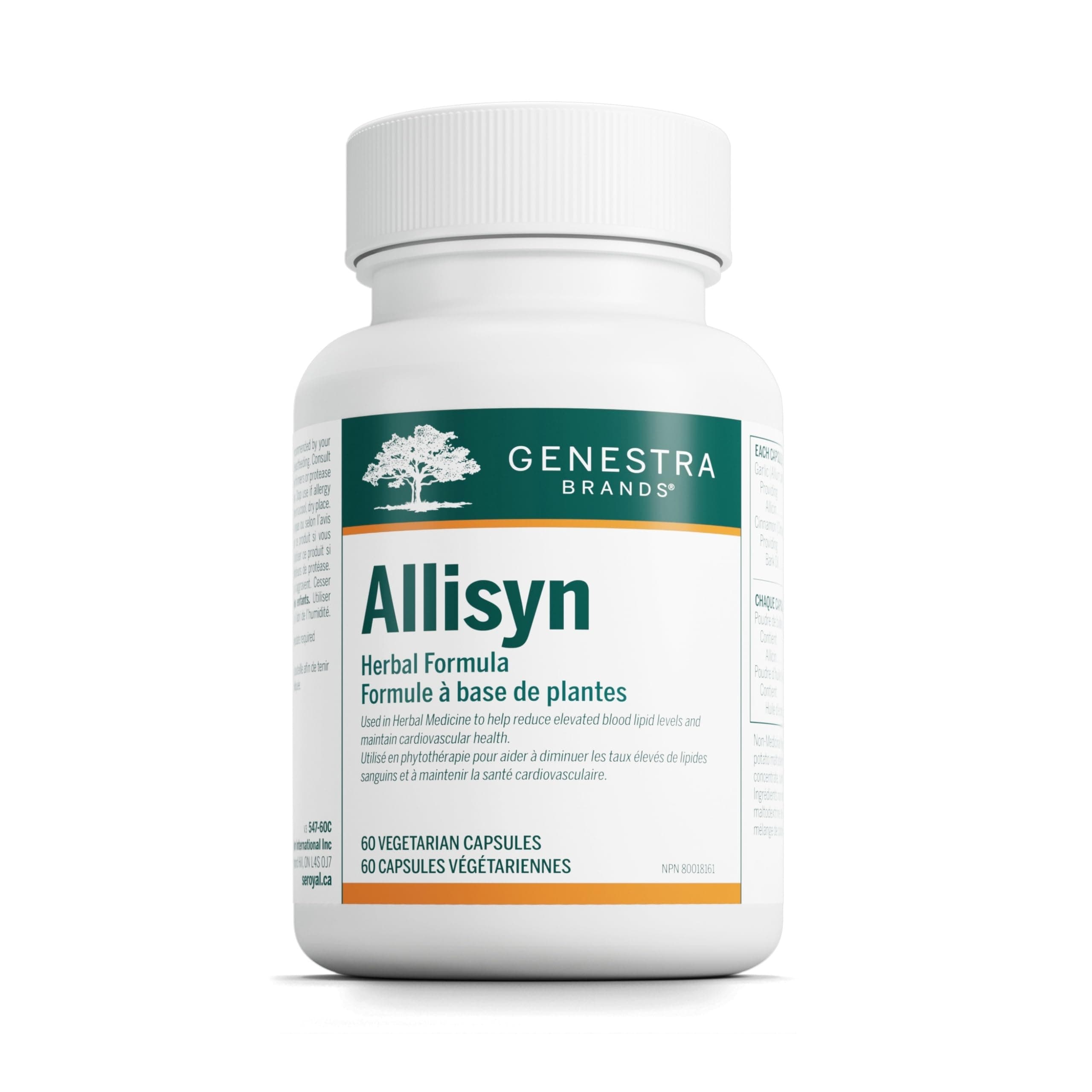 GENESTRA BRANDS Suppléments Allisyn 60vcaps
DATE DE PÉREMPTION : 31 AOÛT 2026