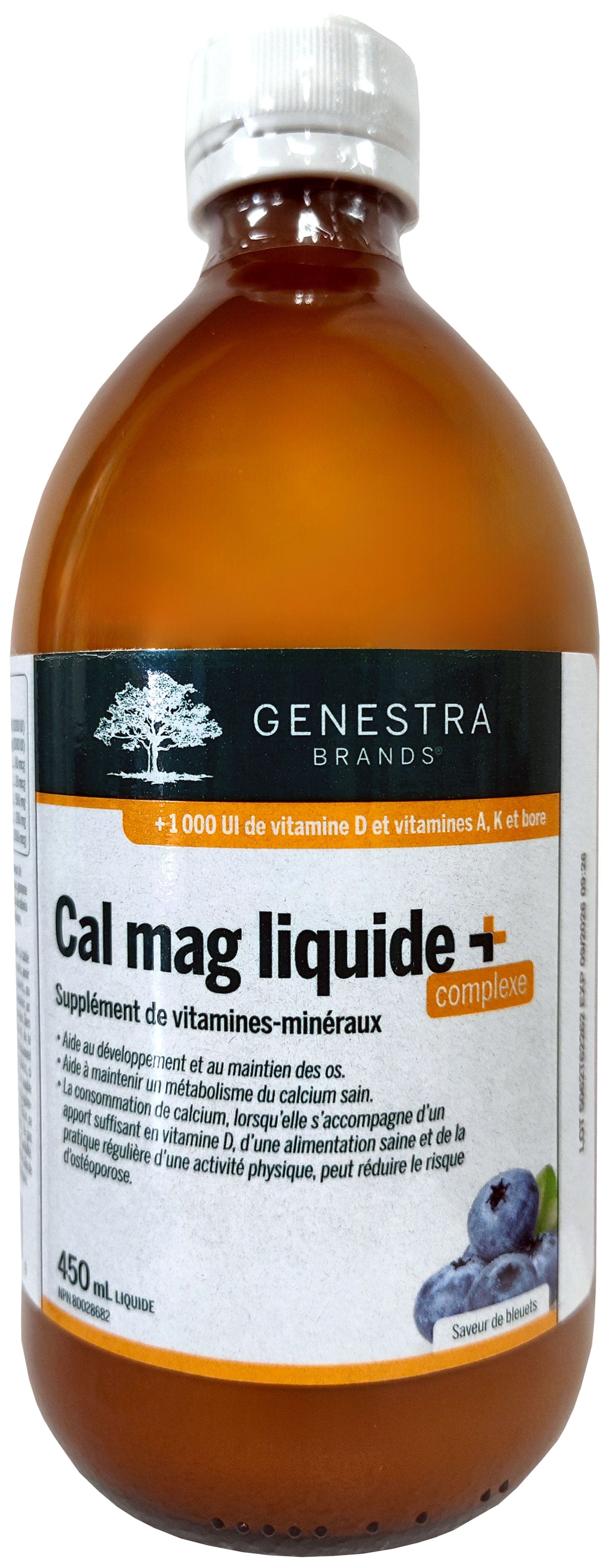 GENESTRA BRANDS Suppléments Cal mag + (bleuet) 450ml