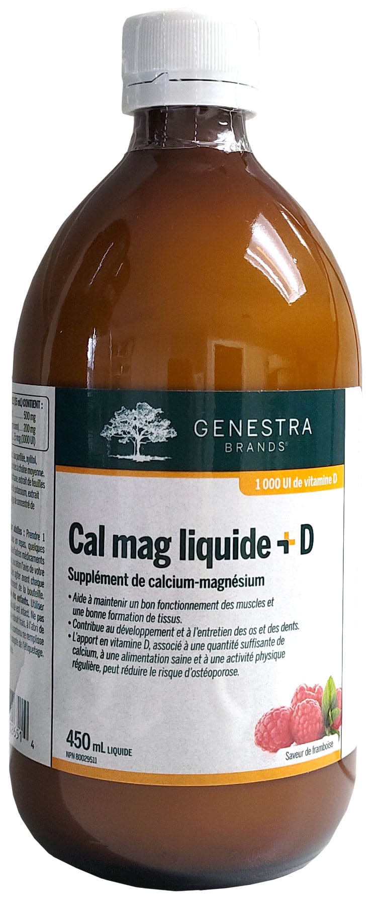 GENESTRA BRANDS Suppléments Cal mag (framboise)  450ml