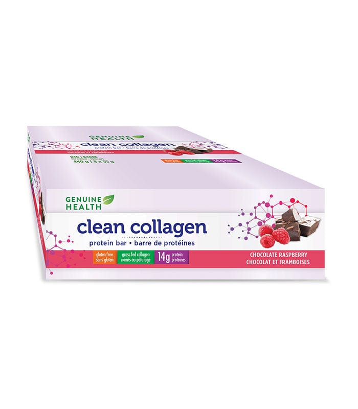 GENUINE HEALTH Suppléments Barres clean collagen (chocolat/framboises) 8x55g