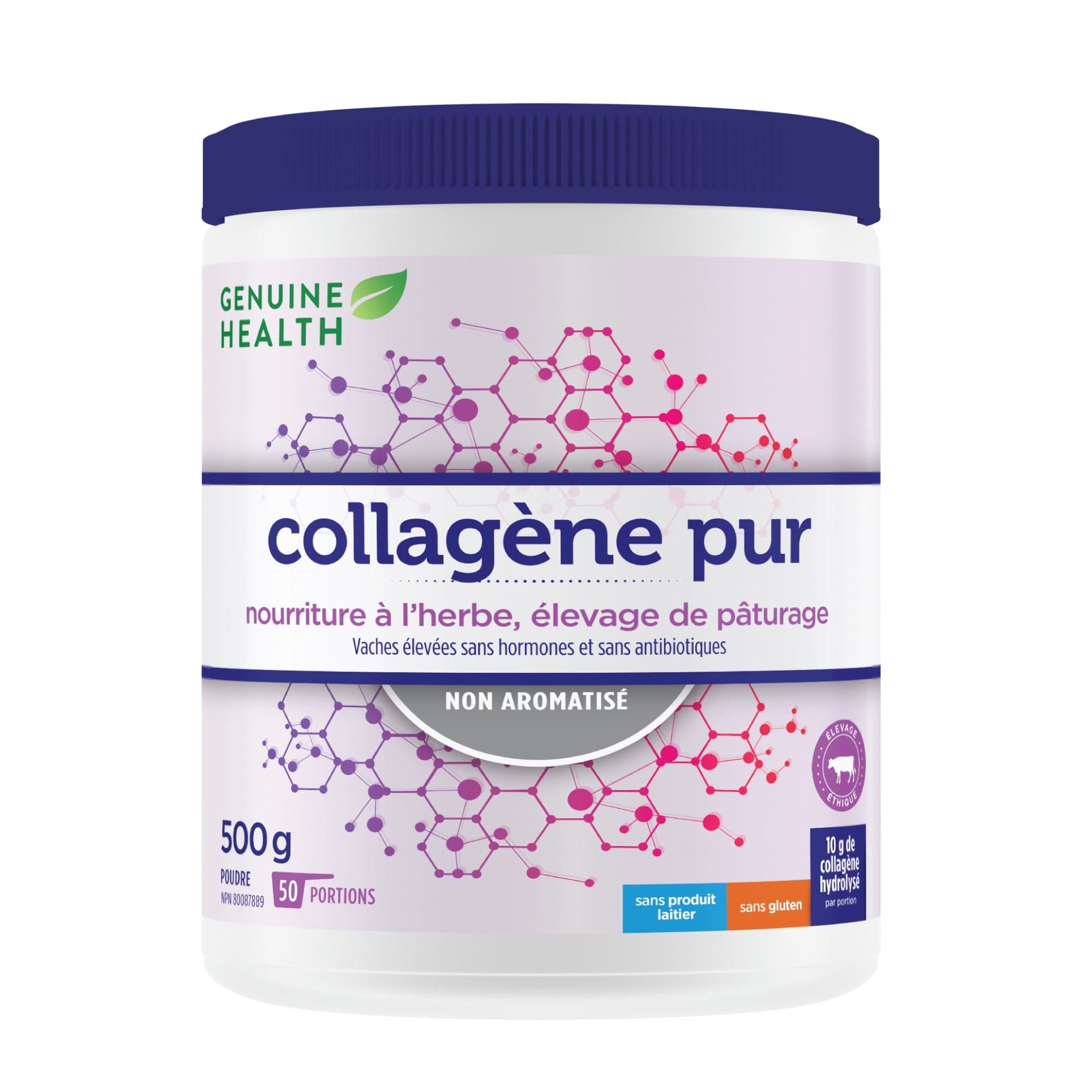 GENUINE HEALTH Suppléments Collagène bovin pur (non-aromatisé) 500g