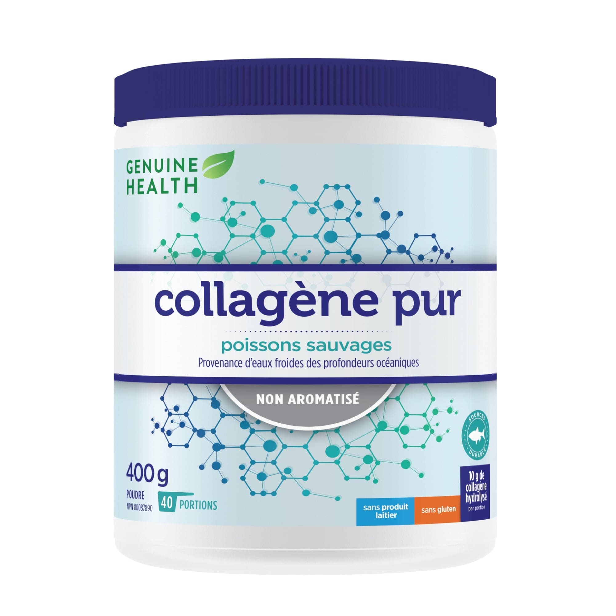 GENUINE HEALTH Suppléments Collagène marin pur (non-aromatisé) 400g