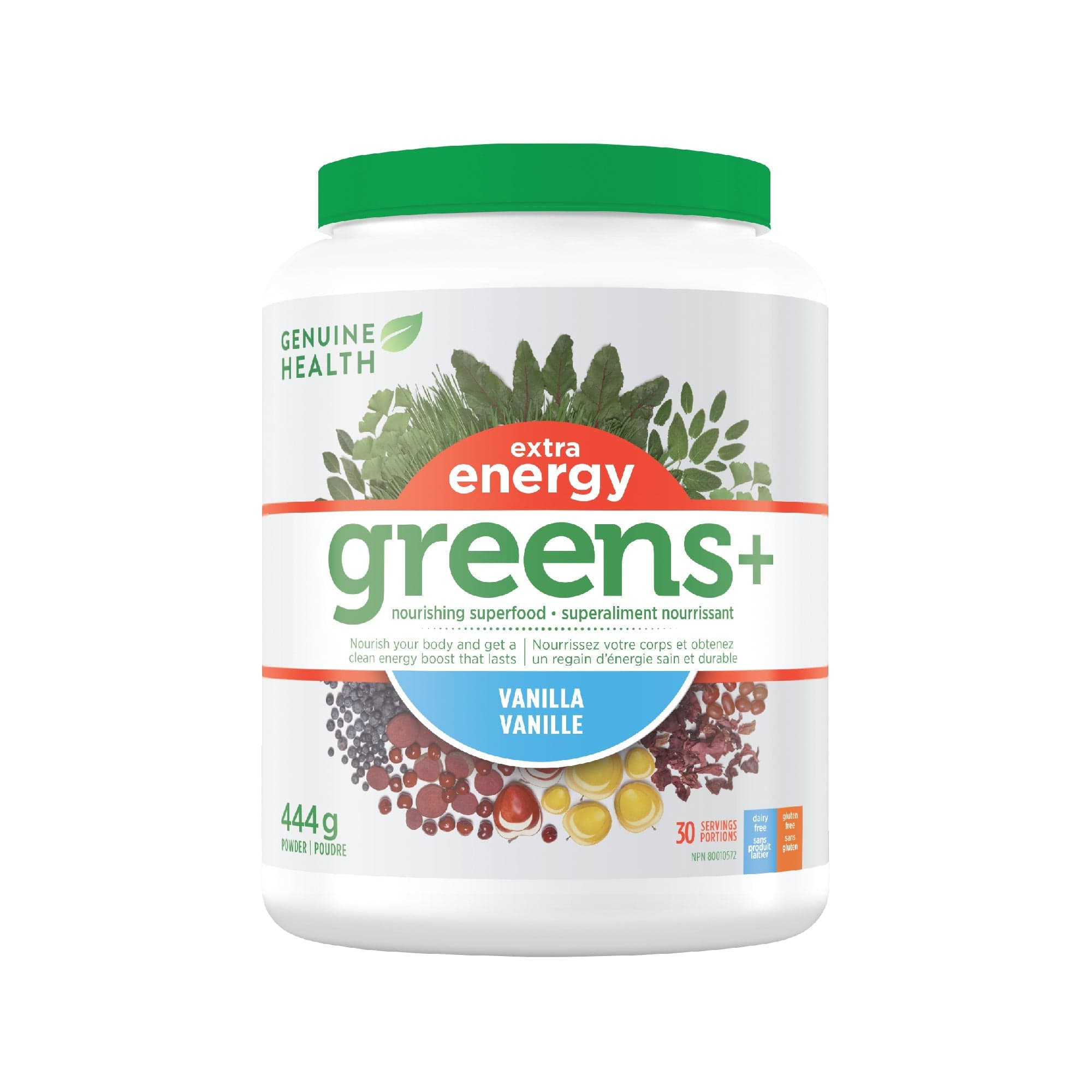 GENUINE HEALTH Suppléments Green + extra energy (chocolat noir) 148g