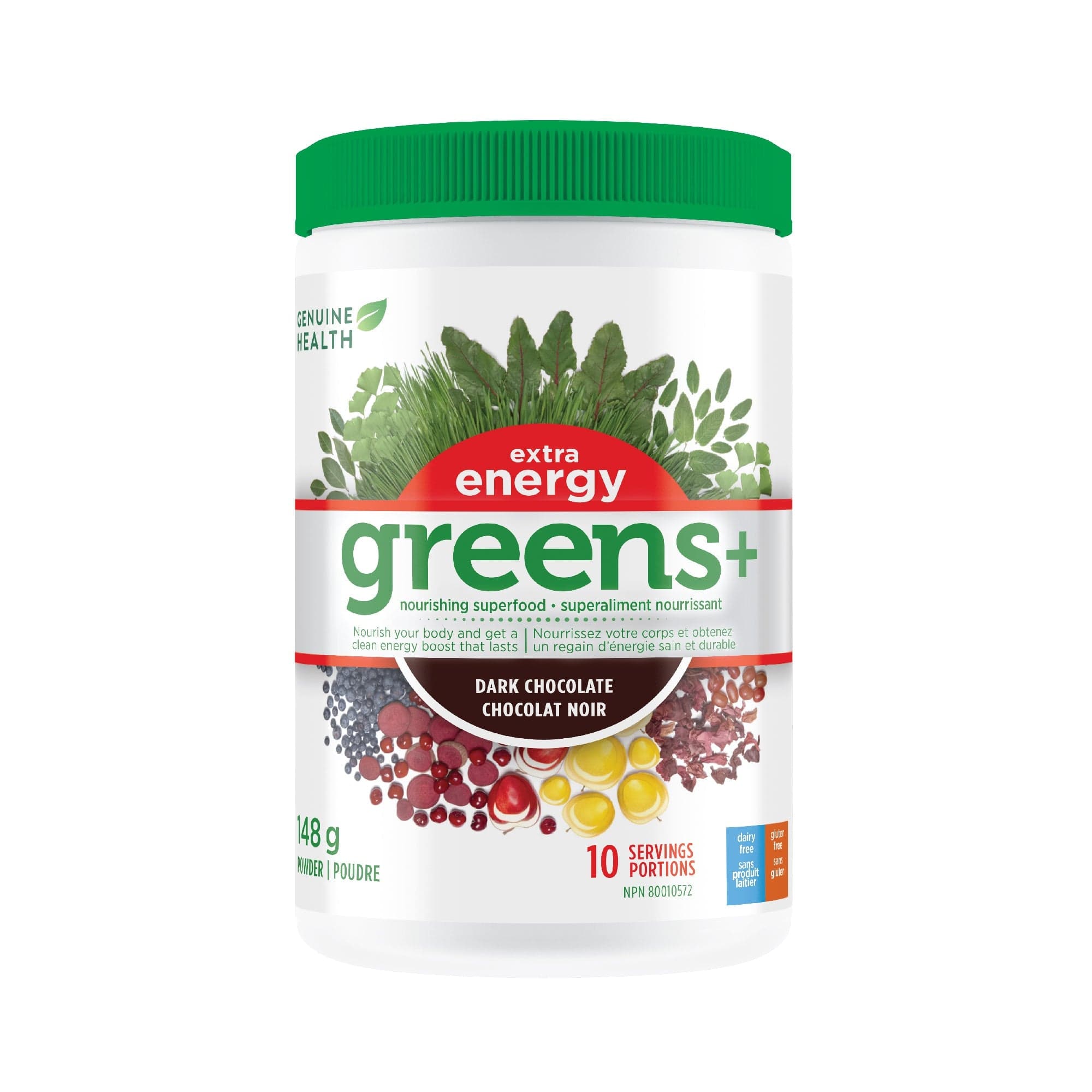 GENUINE HEALTH Suppléments Green + extra energy (vanille) 444g