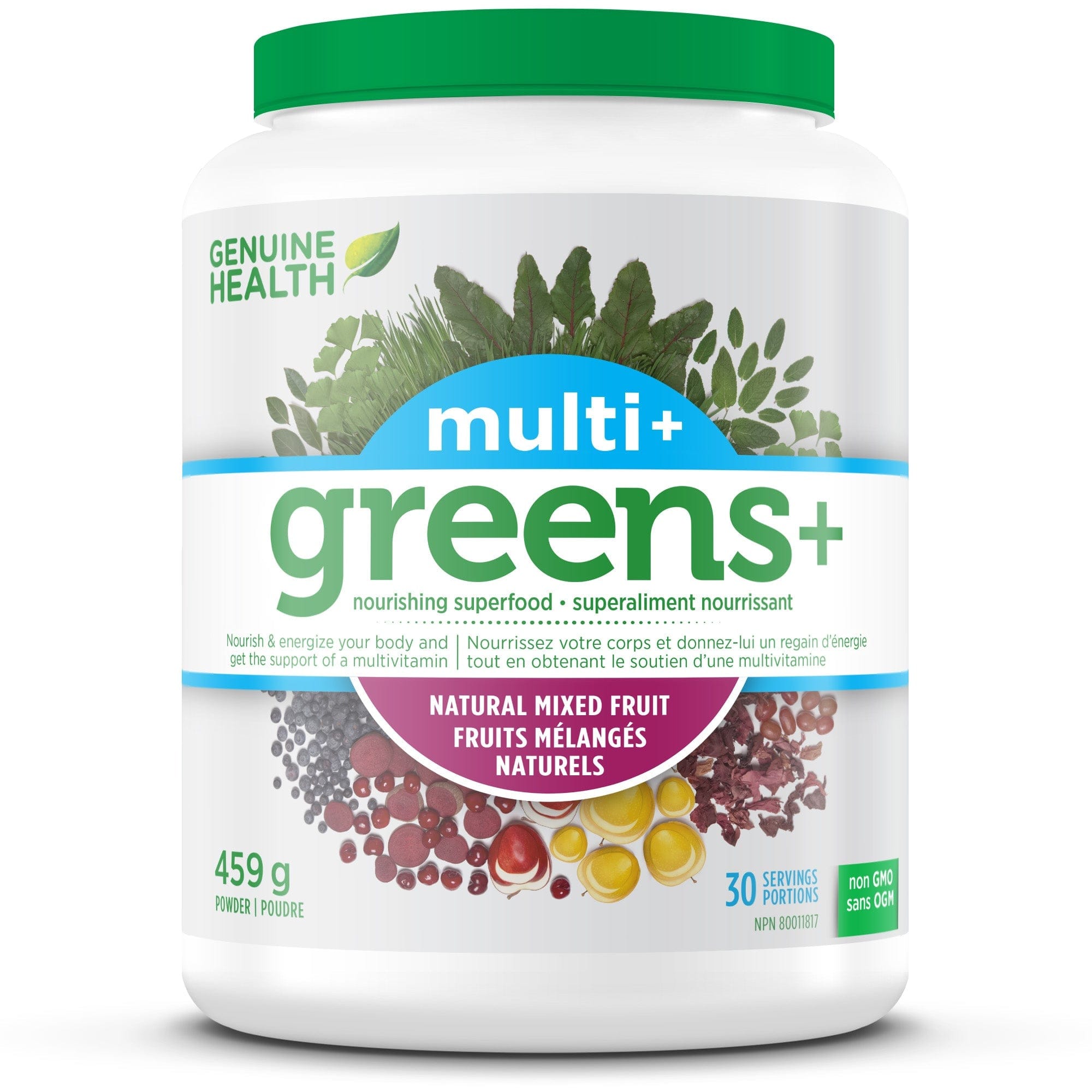 GENUINE HEALTH Suppléments Greens+ multi (fruits mélangés) 459g