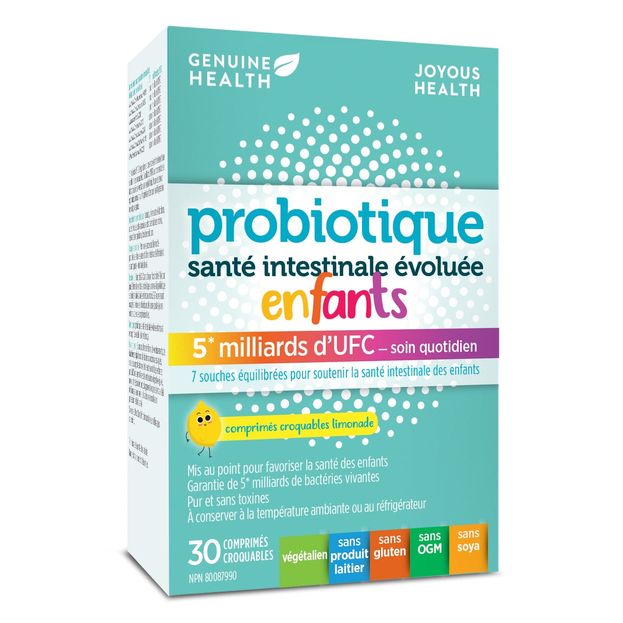 GENUINE HEALTH Suppléments Probiotiques évoluée enfants croquables (5 milliards d'UFC) 30comp