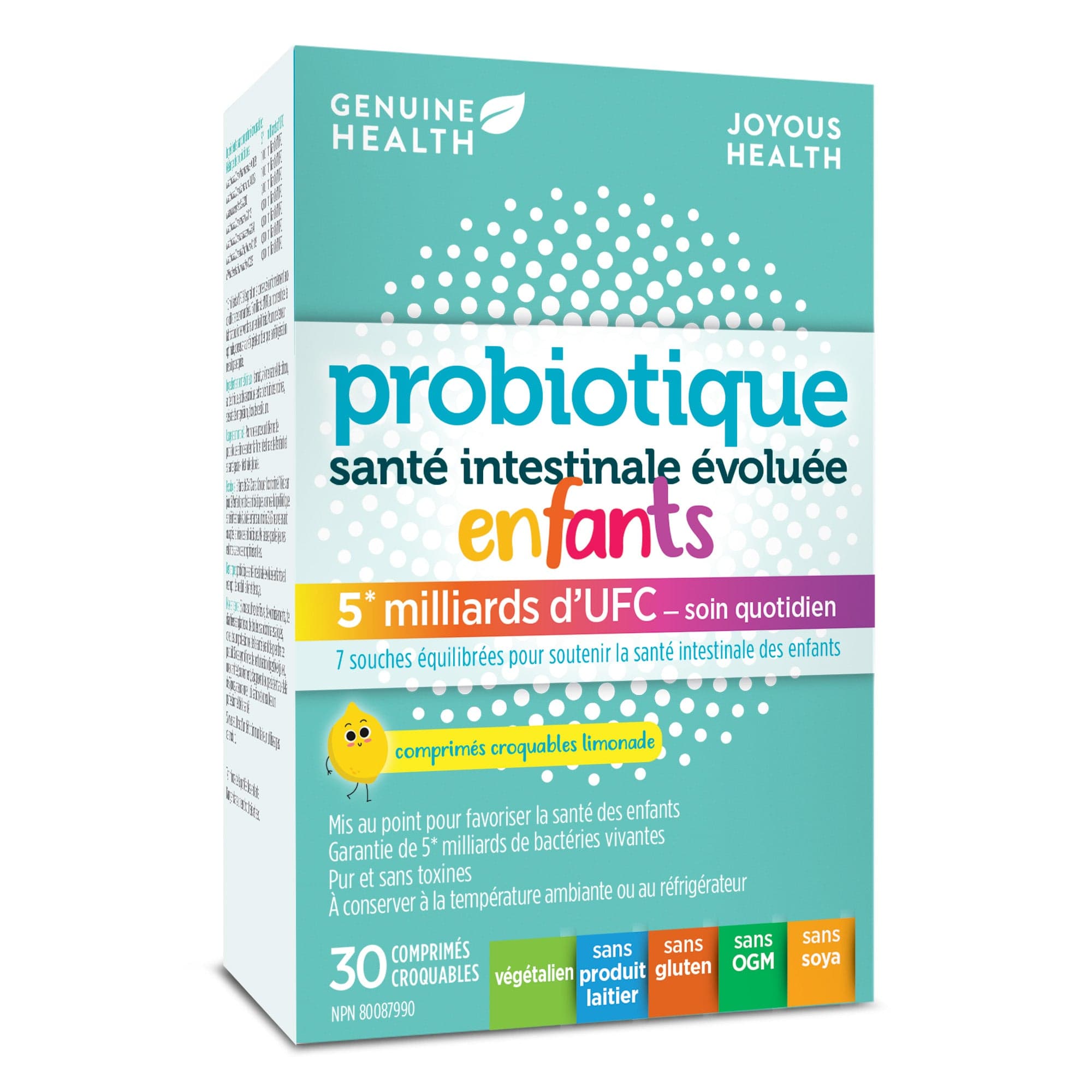 GENUINE HEALTH Suppléments Probiotiques évoluée enfants croquables (5 milliards d'UFC) 30comp