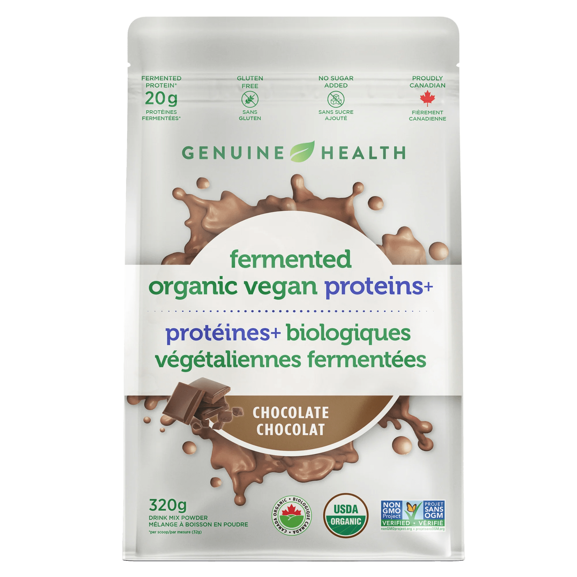 GENUINE HEALTH Suppléments Protéines + (chocolat) 320g