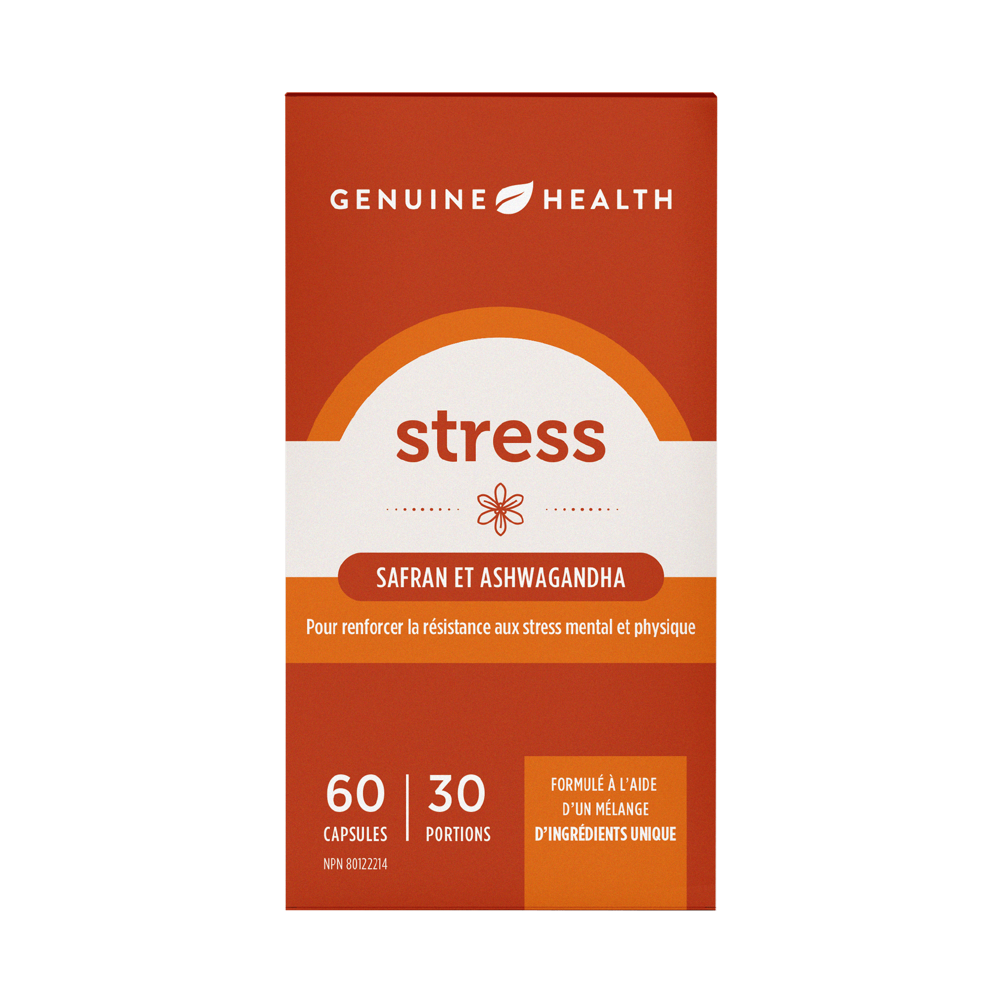 GENUINE HEALTH Suppléments Stress (safran et ashwagandha) 60caps