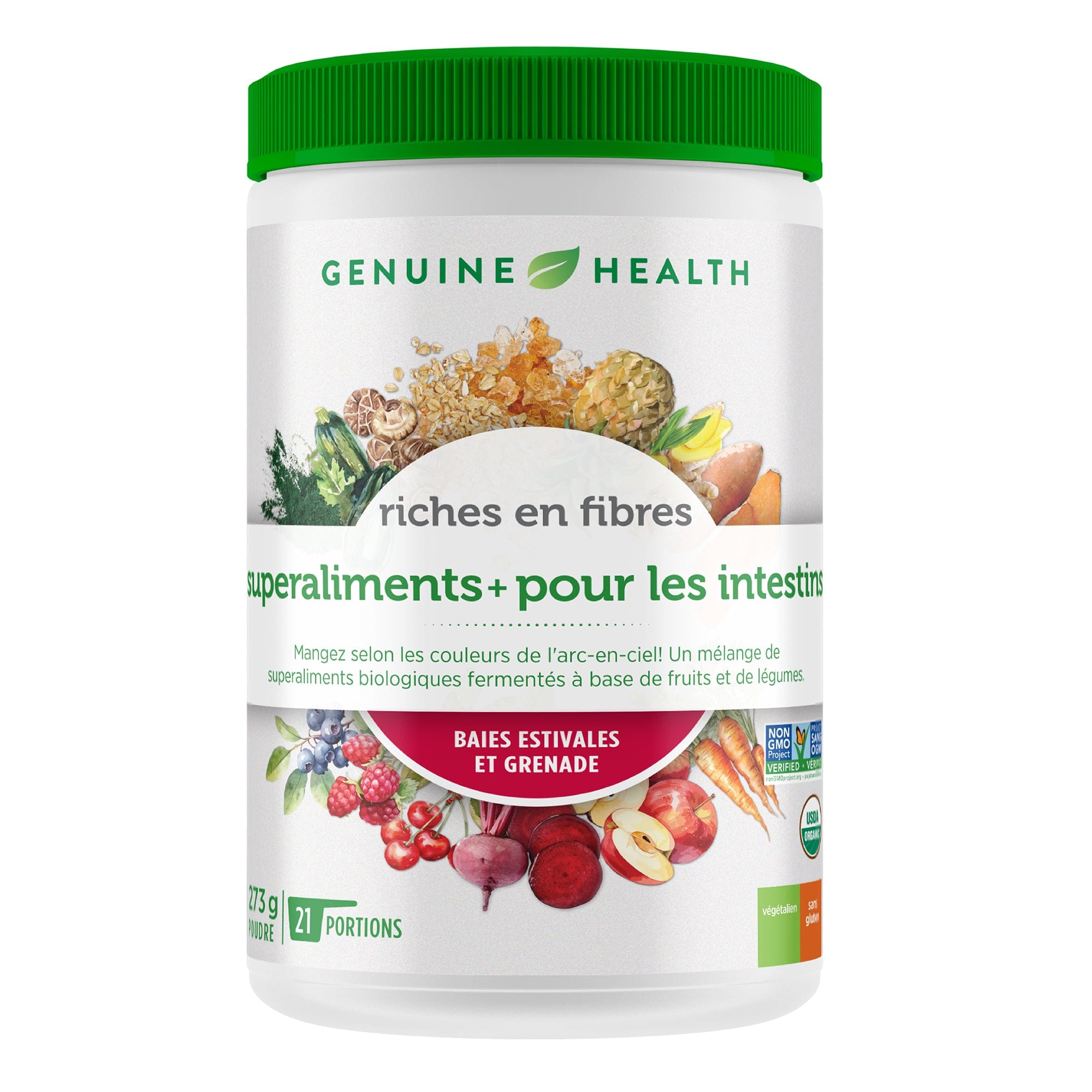 GENUINE HEALTH Suppléments Super aliments + bio (baies / grenade) 273g