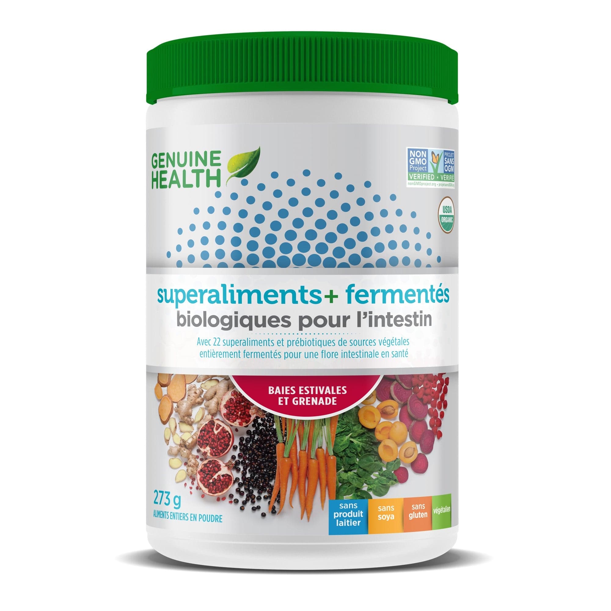 GENUINE HEALTH Suppléments Super aliments + bio (baies / grenade) 273g