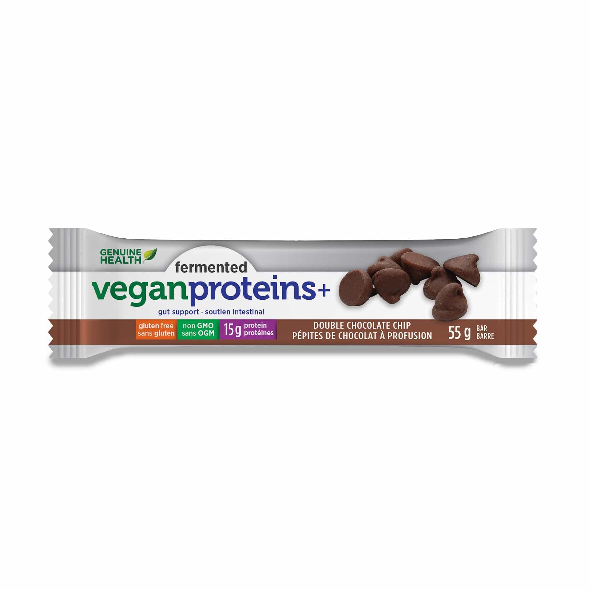 GENUINE HEALTH Suppléments Vegan proteins+ (double chip chocolat) 12x55g