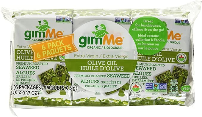 GIMME Épicerie Algues grillées à l'huile d'olive bio 6x5g