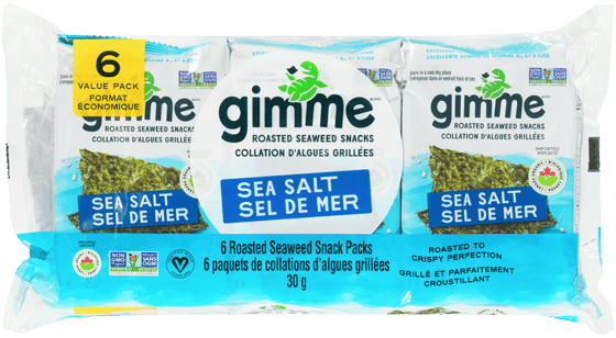 GIMME Épicerie Algues grillées au sel de mer bio 6x5g