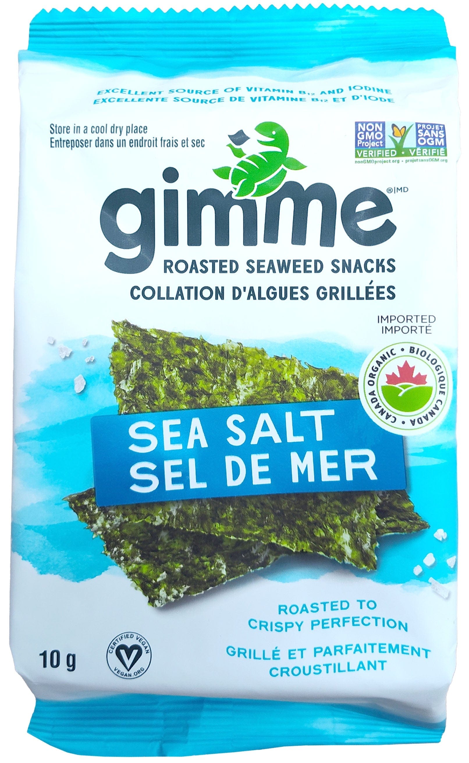 GIMME Épicerie Croustilles d'algues grillées sel de mer bio 10g