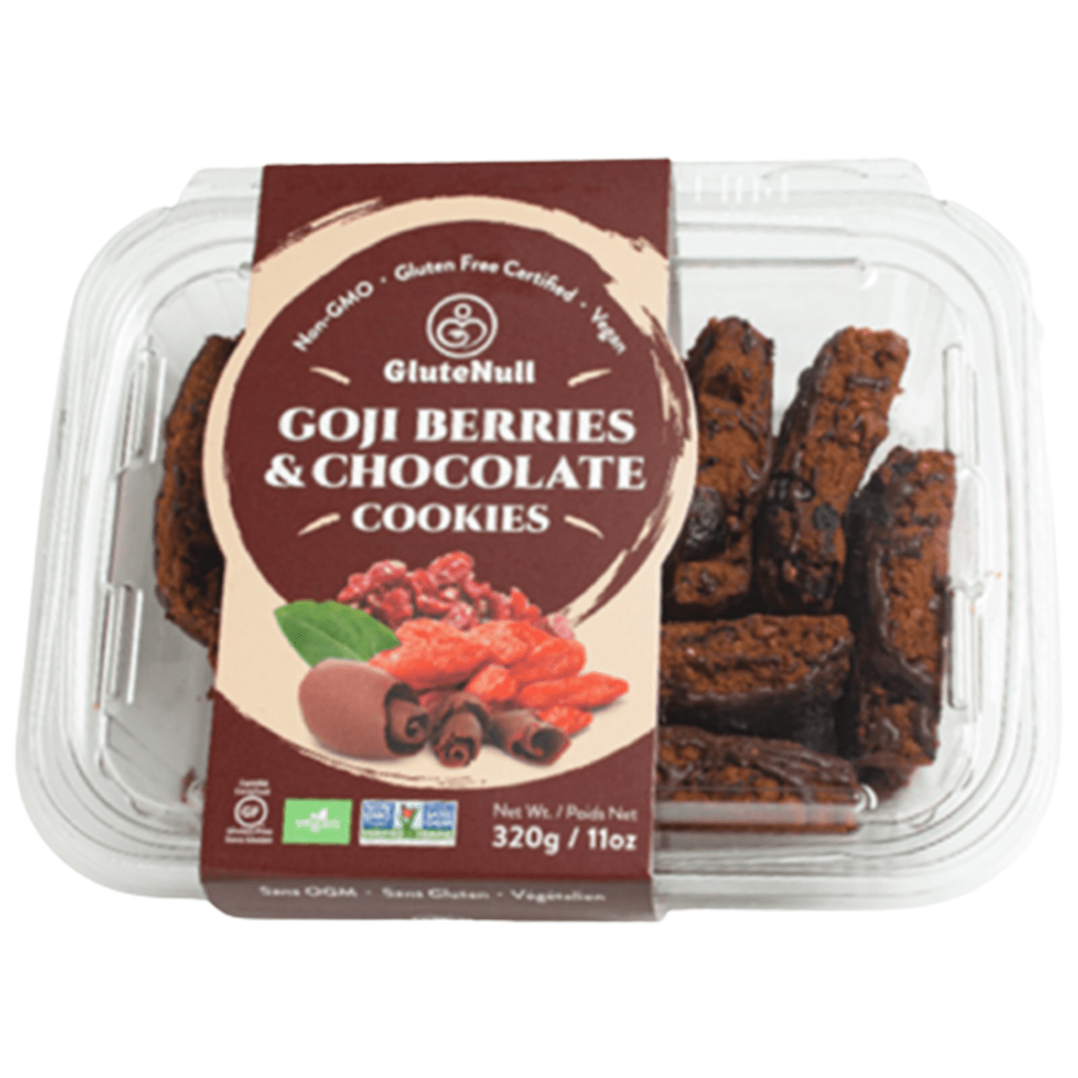 GLUTENULL Épicerie Biscuits au chocolat et baies de goji 320g