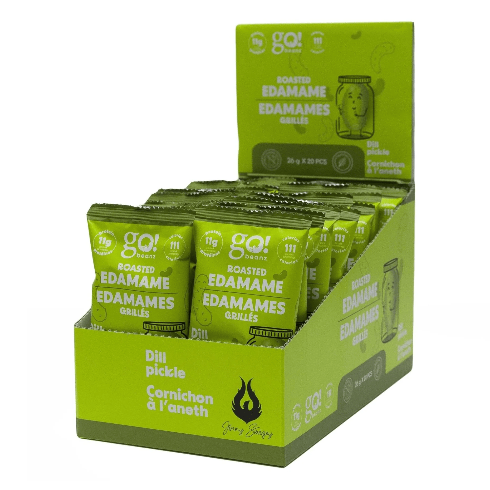 GO NUTRITION Épicerie Go Beanz - Edamames grillées Cornichon à l'aneth  20x26g