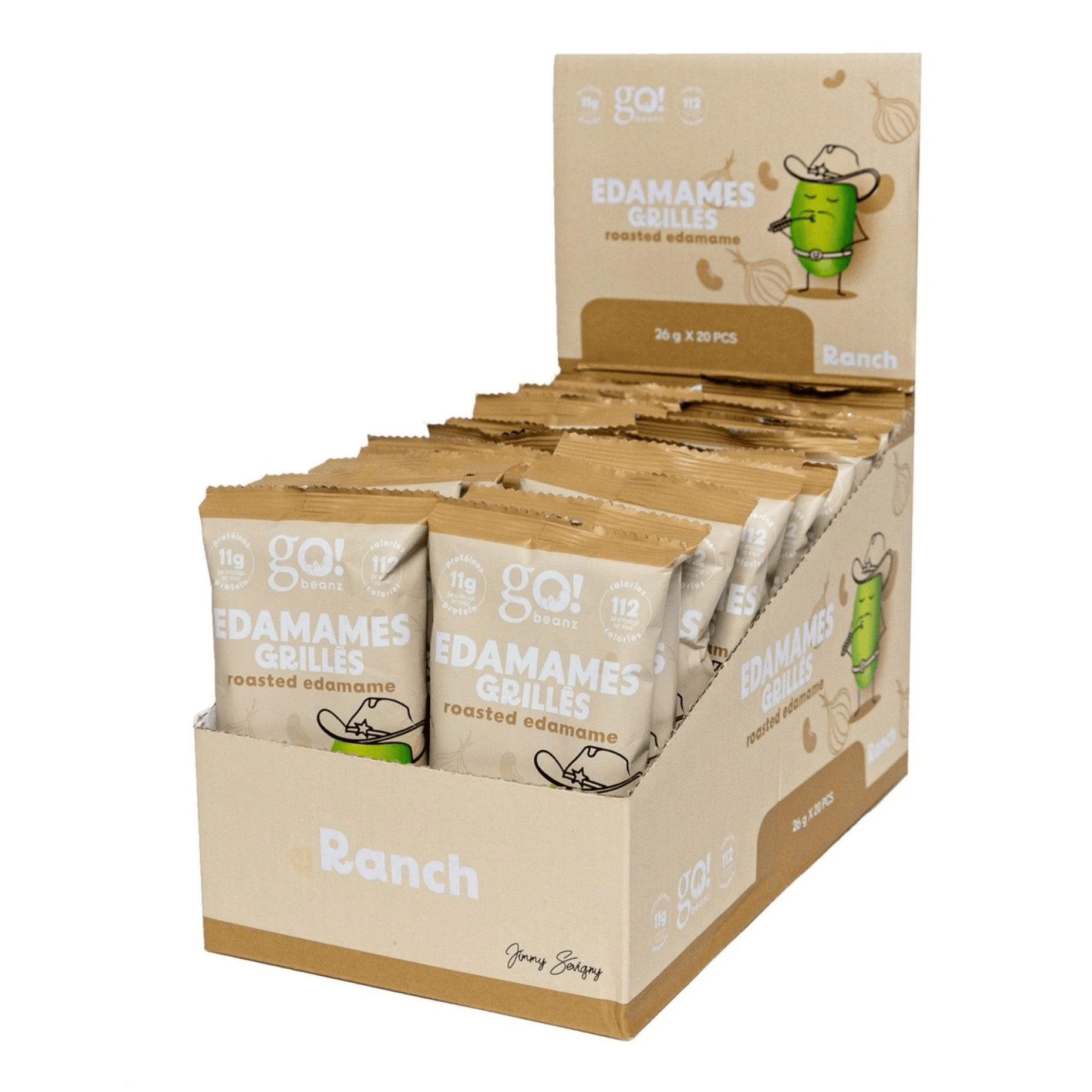 GO NUTRITION Épicerie Go Beanz - Edamames grillées Ranch 20x26g