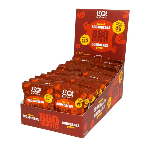 GO NUTRITION Épicerie Go Beanz - Gourganes grillées BBQ chipotle 24x28g