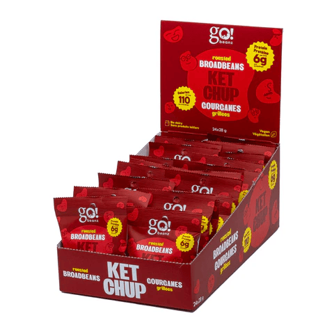 GO NUTRITION Épicerie Go Beanz - Gourganes grillées Ketchup 24x28g