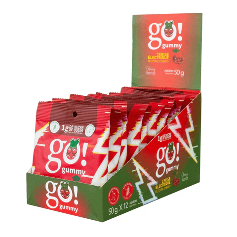 GO NUTRITION Épicerie Go Gummy - bonbons Cerises électriques 12x50g