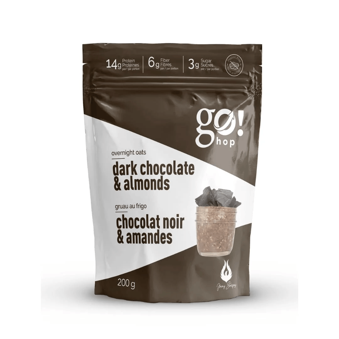 GO NUTRITION Épicerie Go Hop - gruau Chocolat noir et amandes 200g