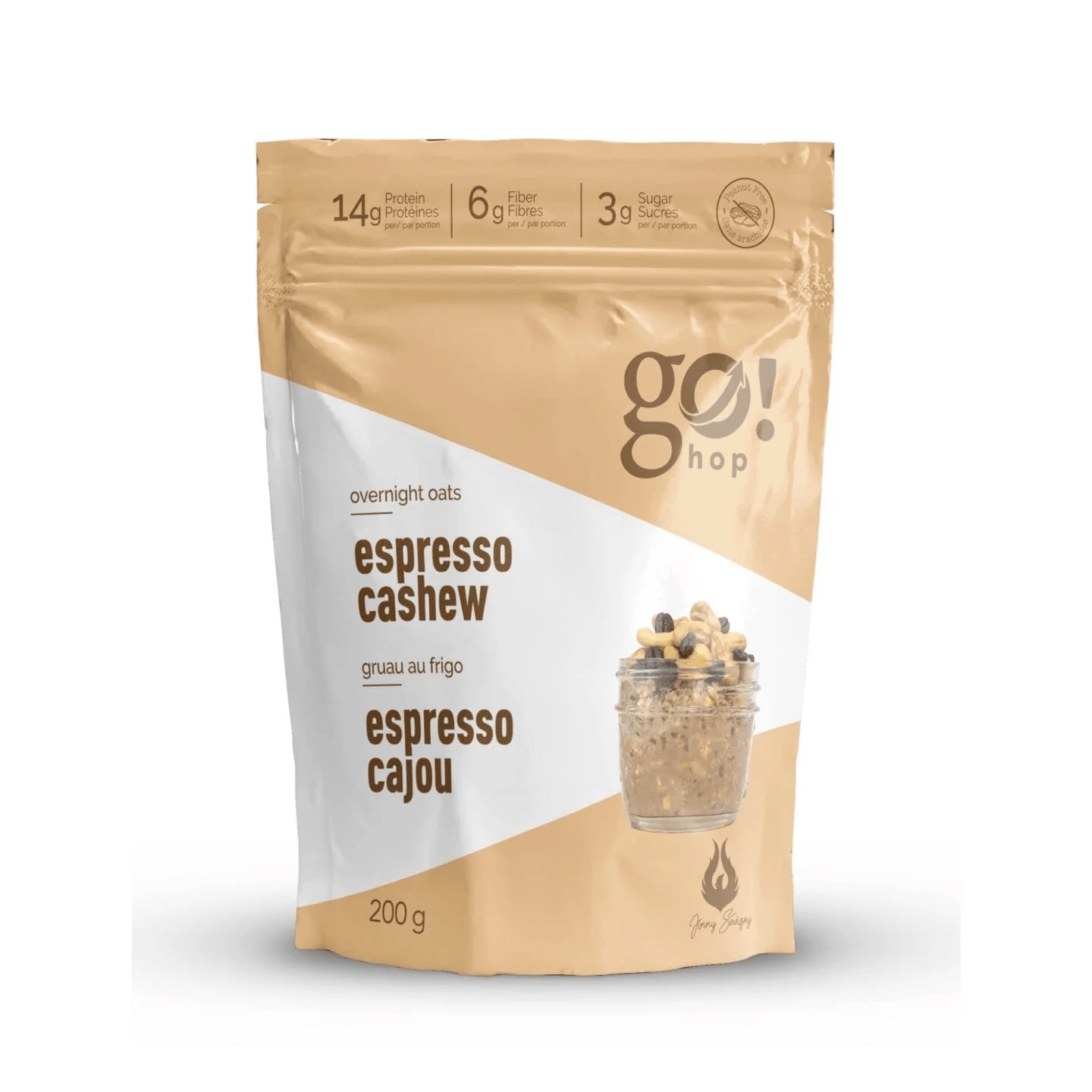GO NUTRITION Épicerie Go Hop - gruau Espresso cajou 200g