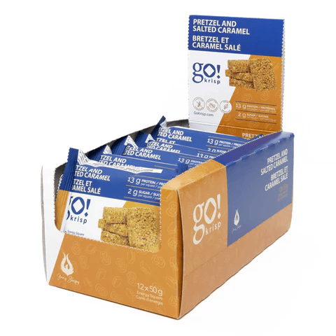 GO NUTRITION Épicerie Go Krisp - Barres protéinées Pretzel et caramel salé 12x55g