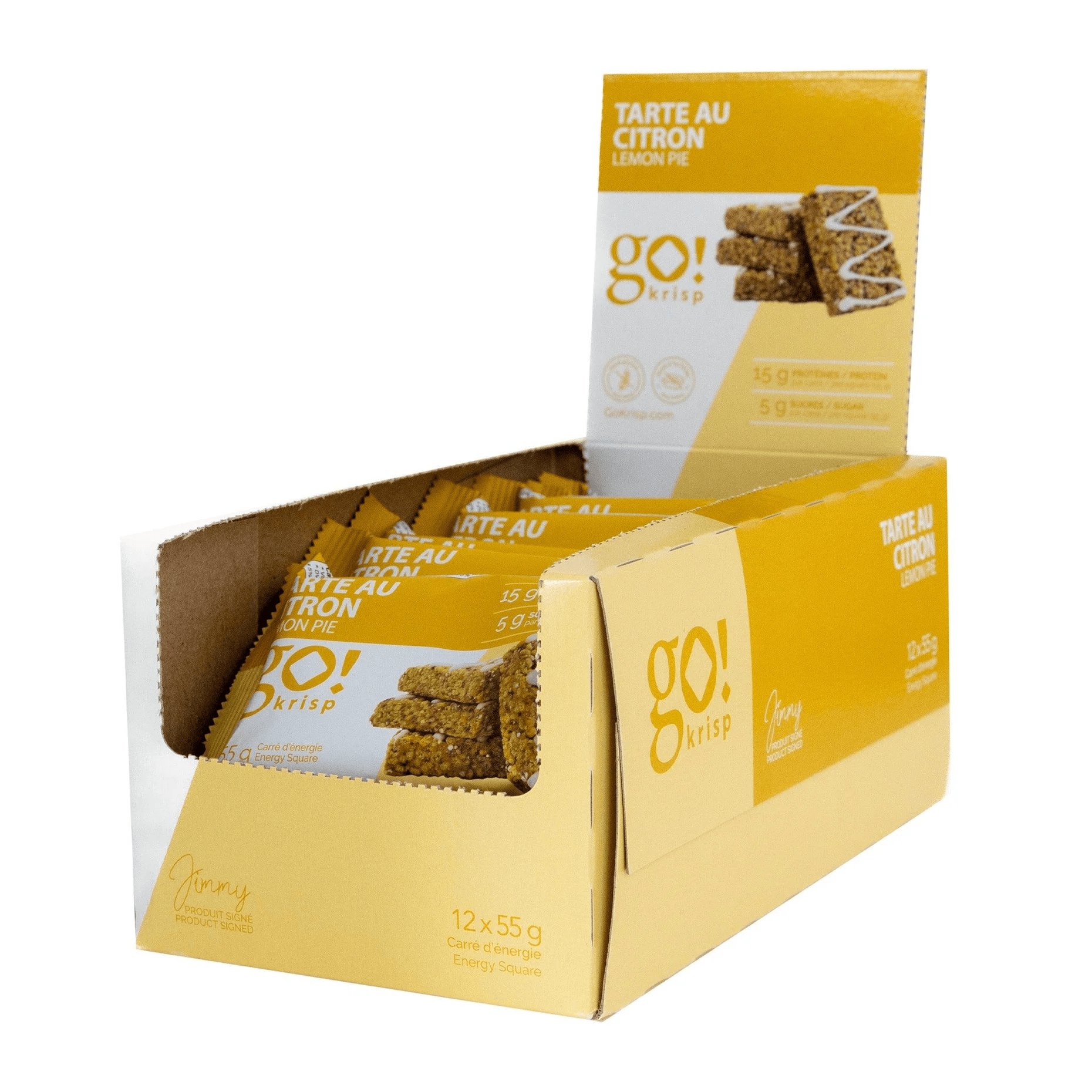 GO NUTRITION Épicerie Go Krisp - Barres protéinées Tarte au citron 12x55g