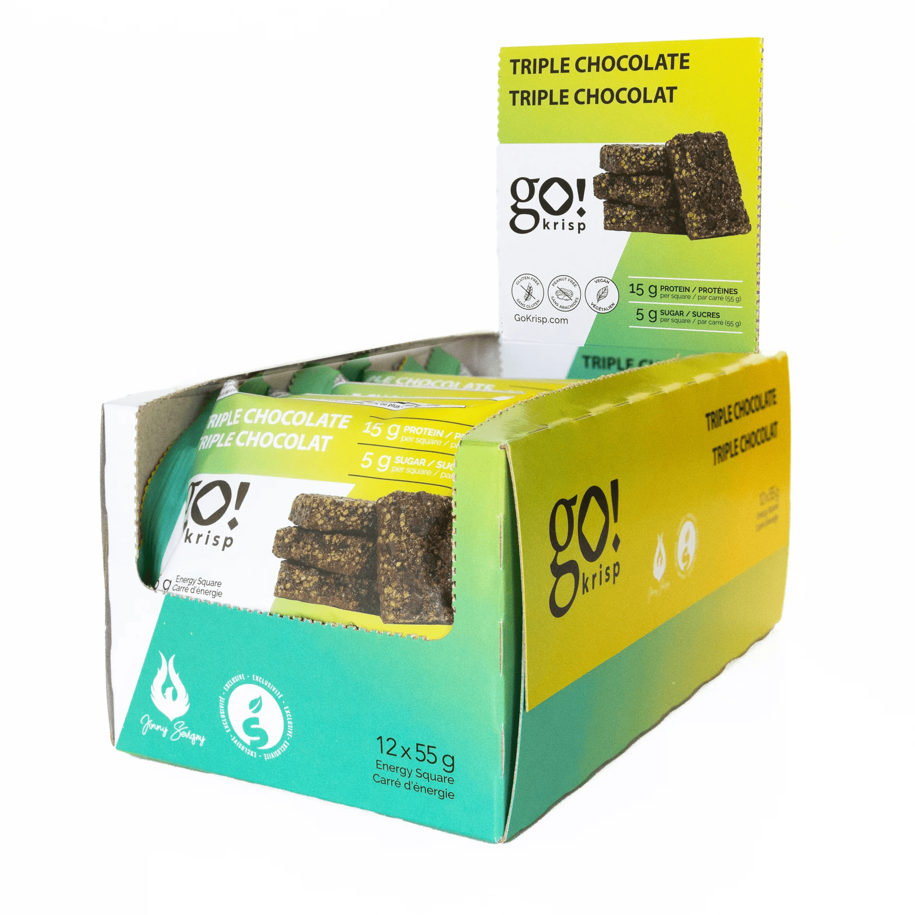 GO NUTRITION Épicerie Go Krisp - Barres protéinées Triple chocolat 12x55g