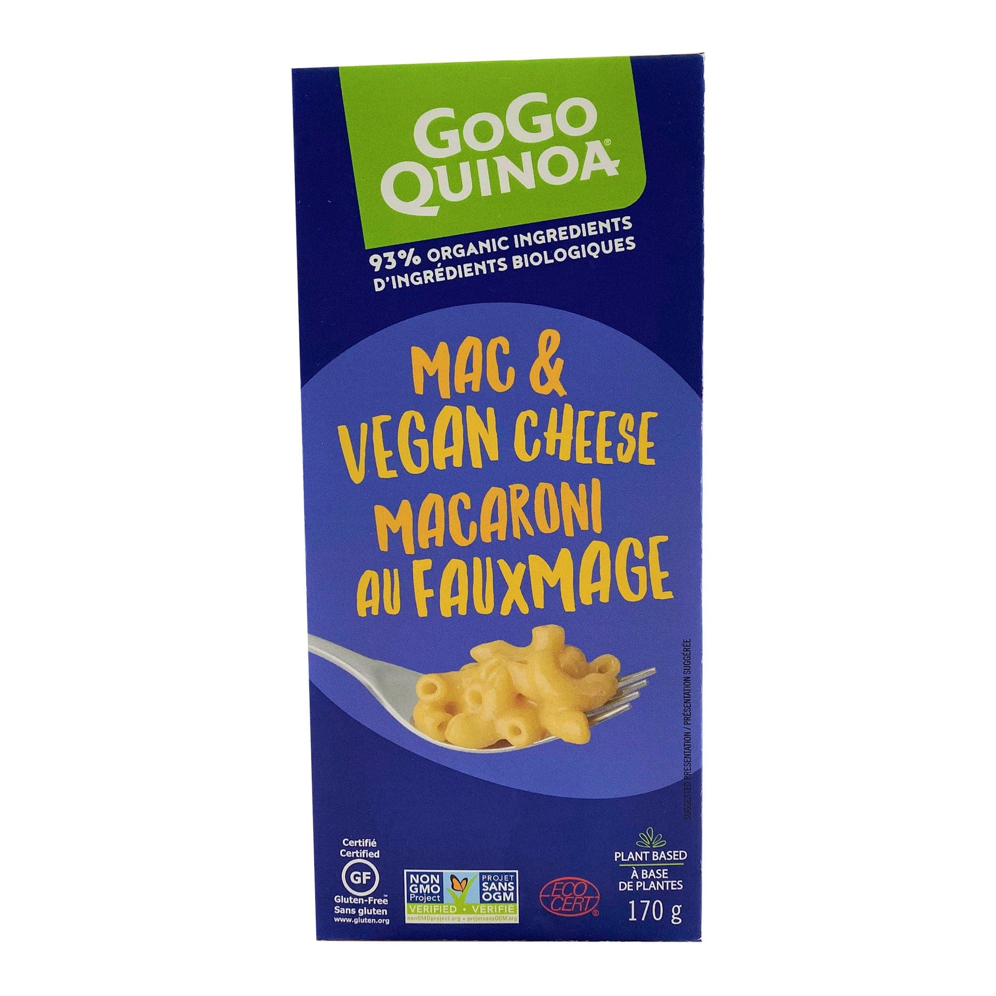 GOGO QUINOA Épicerie Macaroni au fauxmage 170g