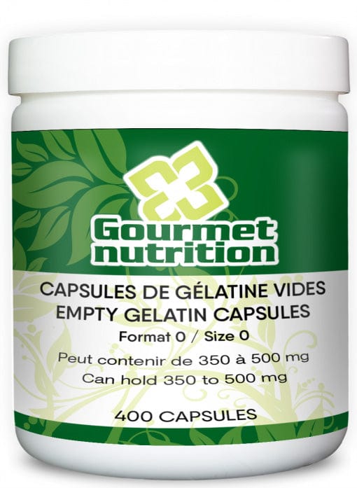 GOURMET NUTRITION Suppléments Capsules de gélatine (vide #0 de source animale) 400caps