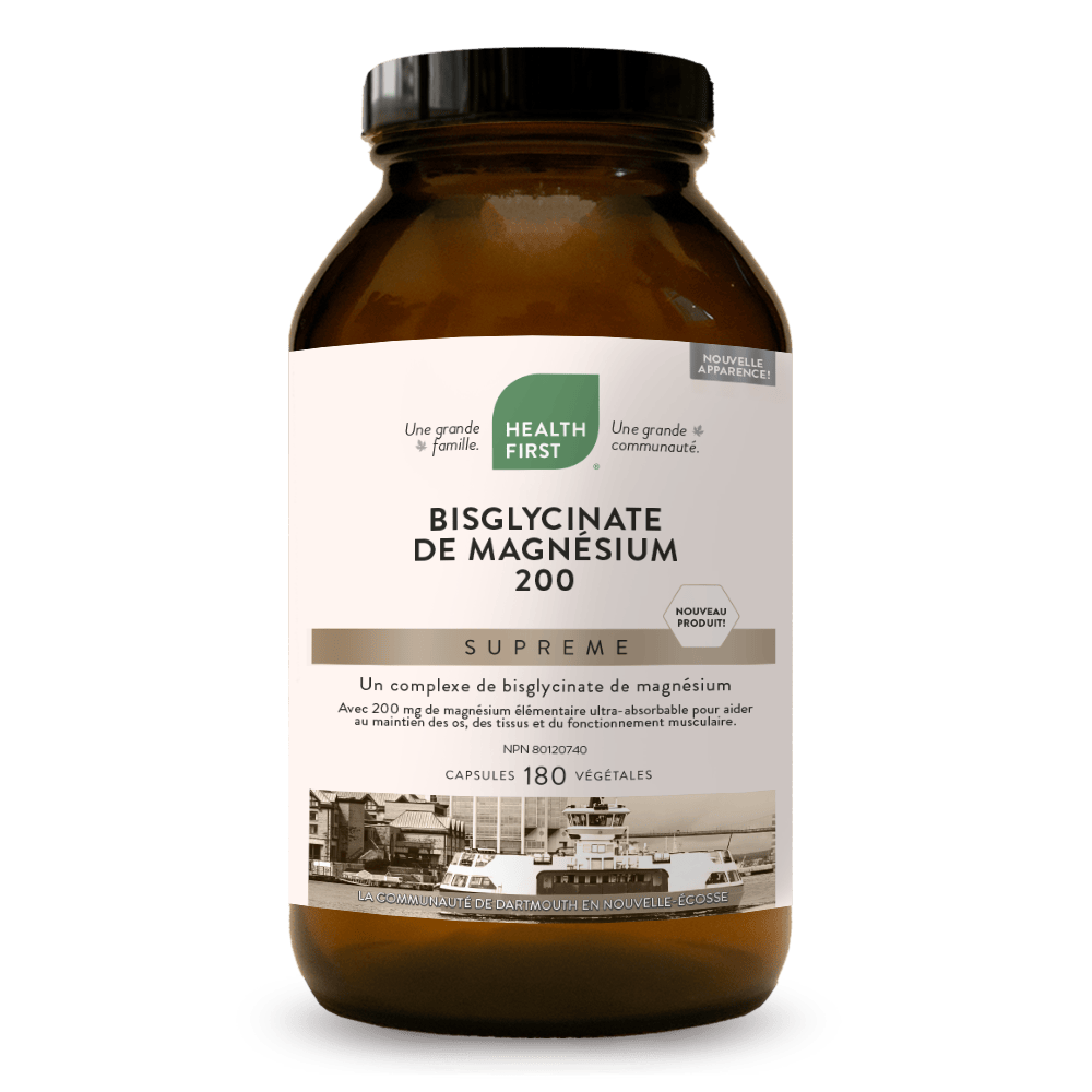 HEALTH FIRST Suppléments Bisglycinate de magnésium 200 suprême 180vcaps