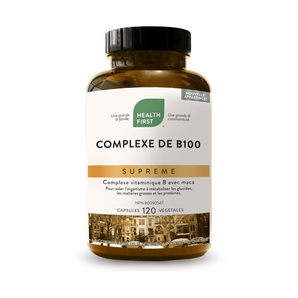 HEALTH FIRST Suppléments Complexe de B100 suprême 120vcaps