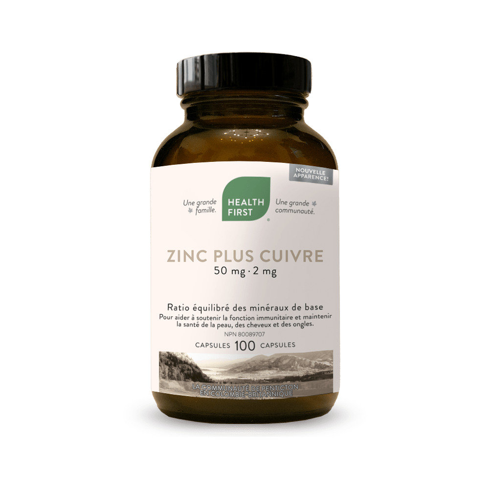 HEALTH FIRST Suppléments Zinc plus cuivre 100caps