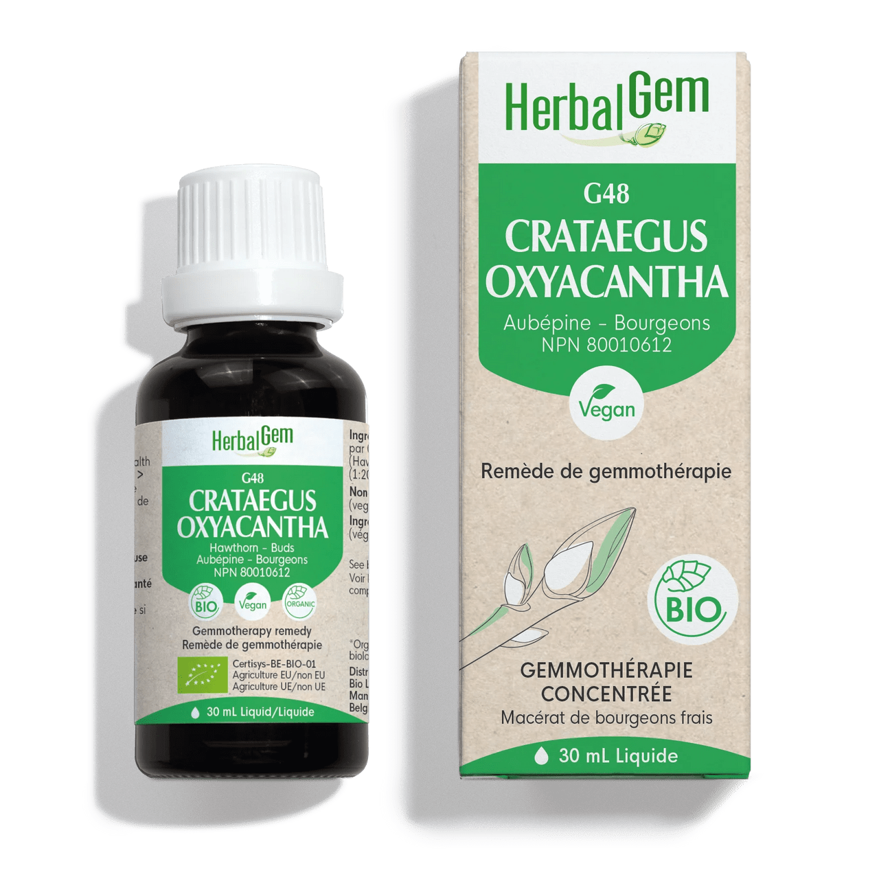 HERBAL GEM Suppléments Crataegus oxyacan bio (G-48) 30ml