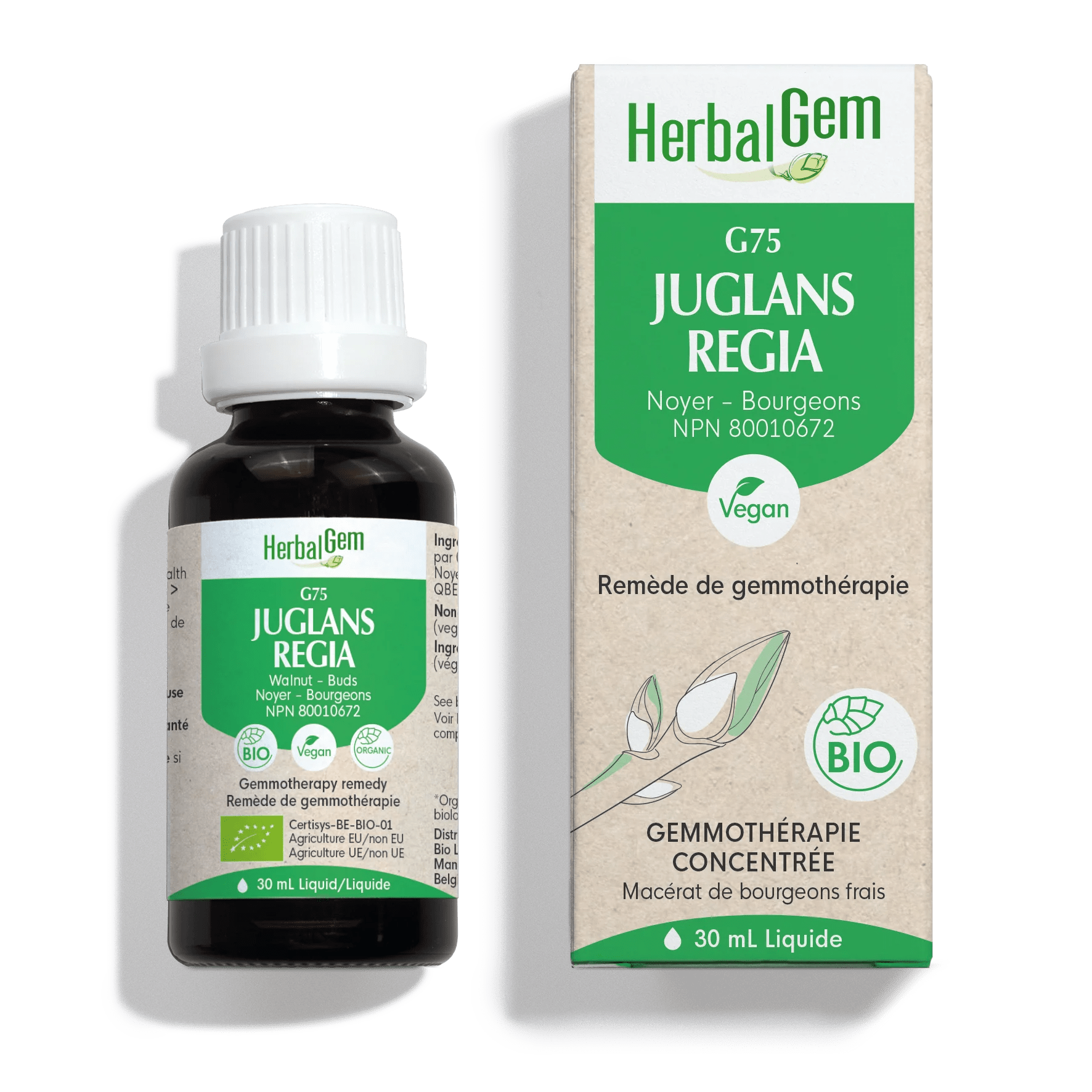 HERBAL GEM Suppléments Juglans regia bio (G-75) 30ml
