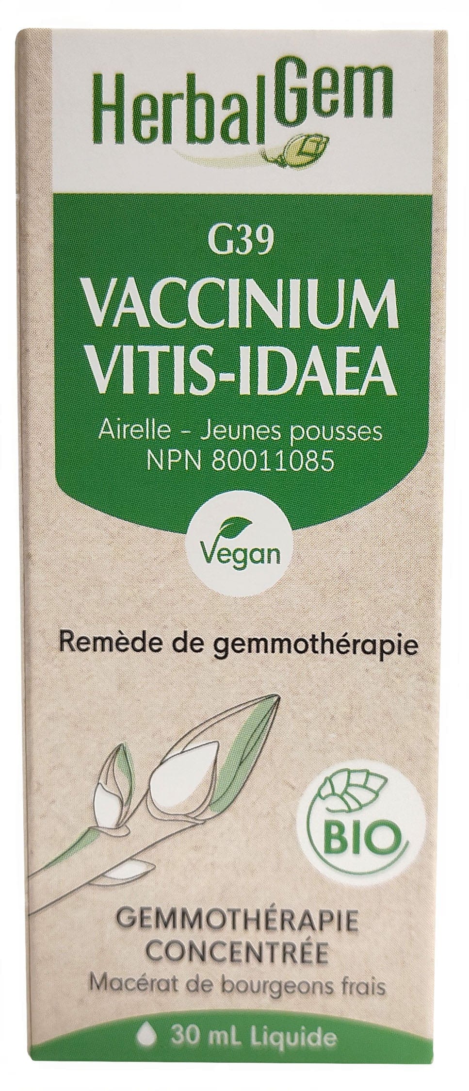 HERBAL GEM Suppléments Vaccinum vitis-idaea bio  (G39) 30ml