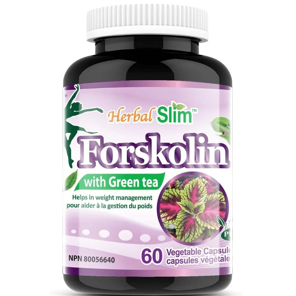 HERBAL SLIM Suppléments Forskolin avec thé vert 60vcaps