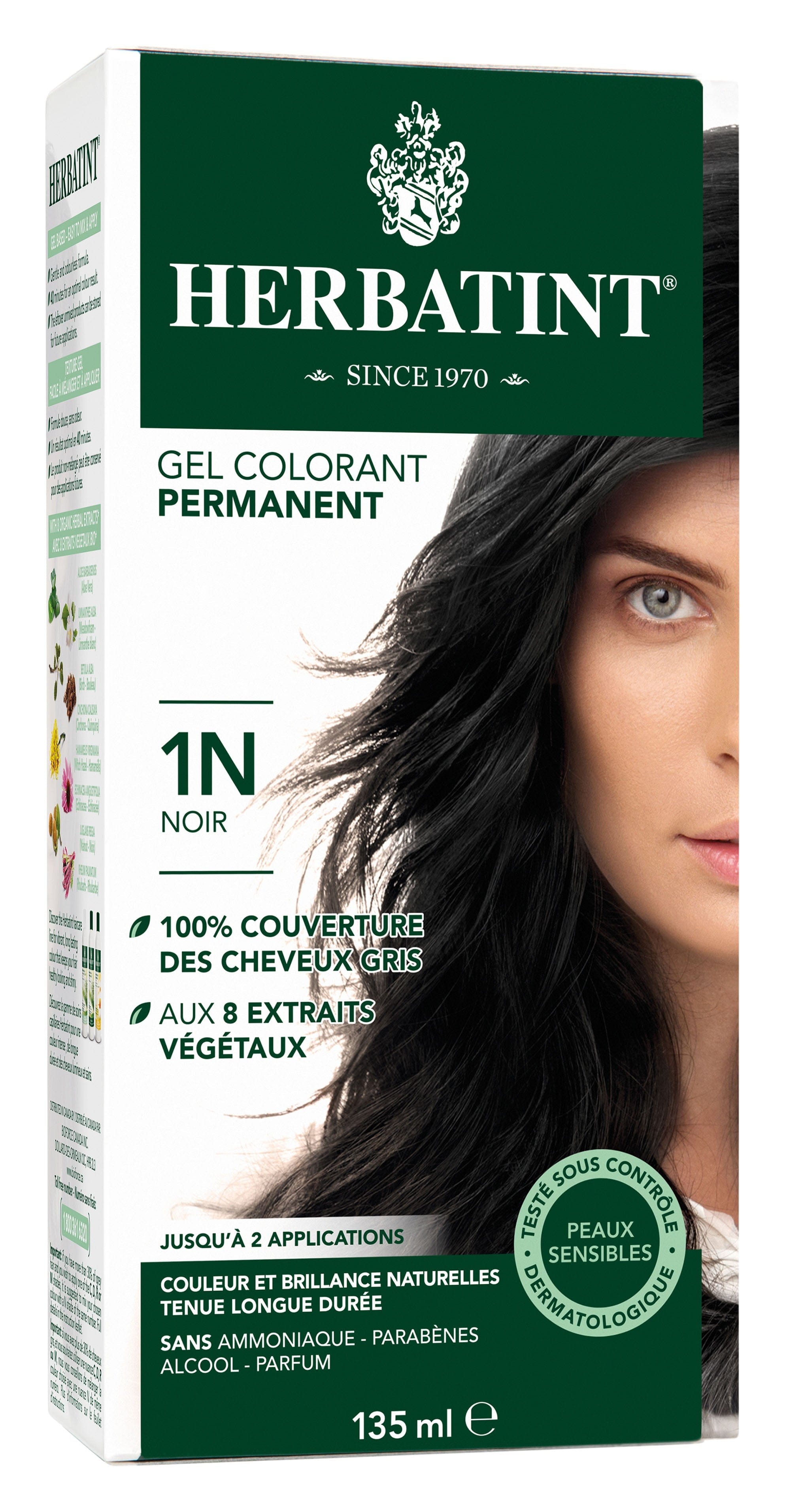 HERBATINT Soins & beauté Teinture 1N Noir 135ml