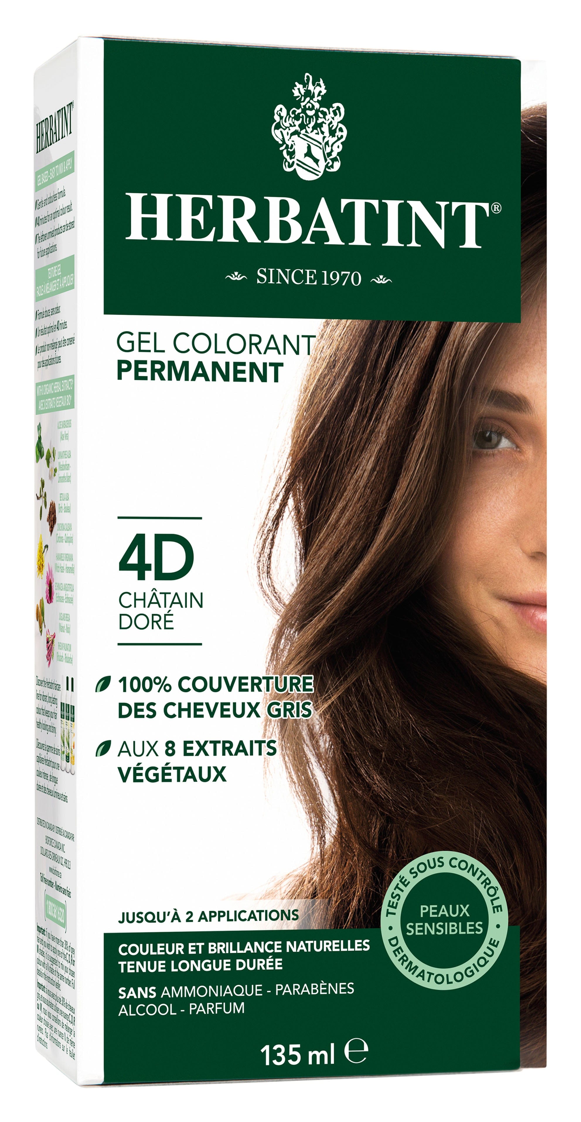 HERBATINT Soins & beauté Teinture 4D Châtain doré 135ml