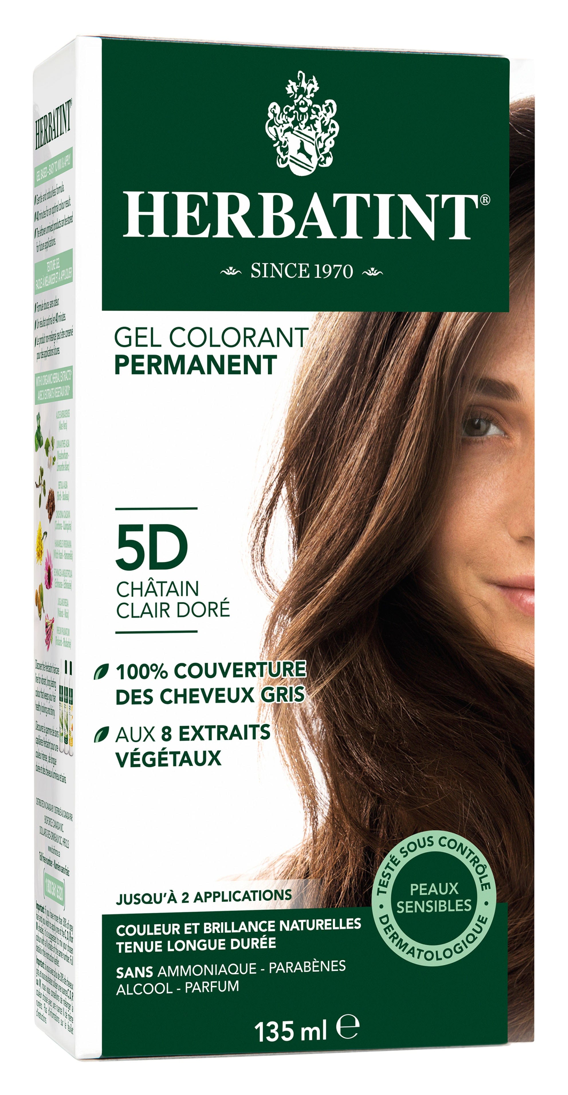 HERBATINT Soins & beauté Teinture 5D Châtain doré clair 135ml